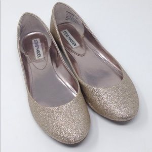 Steve Madden Gold Glitter Flats